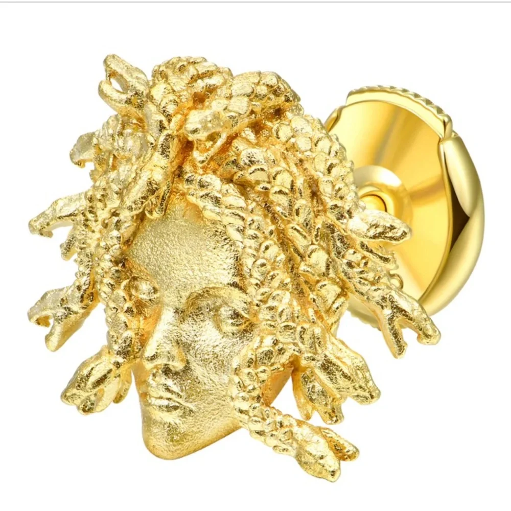 🐍🌕🎁Gold Medusa Stud Earring - Picture 10 of 11